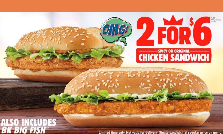 Spicy or Original Chicken Sandwich at Burger King