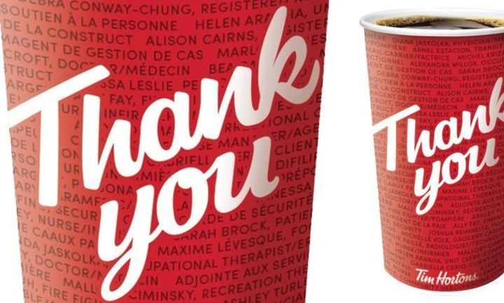 Thank You- Merci! at Tim Hortons Thank You- Merci! at Tim Hortons