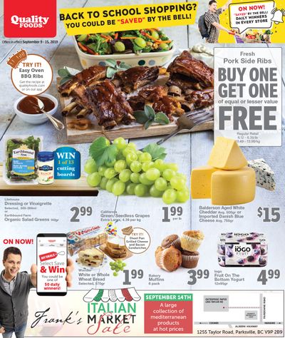Quality Foods Flyer September 9 to 15