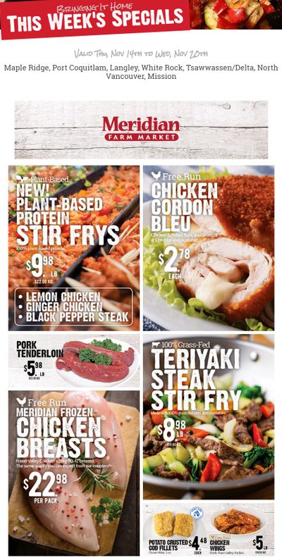 Meridian Meats and Seafood Flyer November 14 to 20