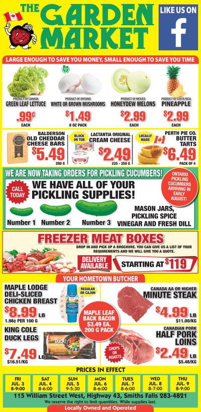 The Garden Market Flyer July 3 to 9