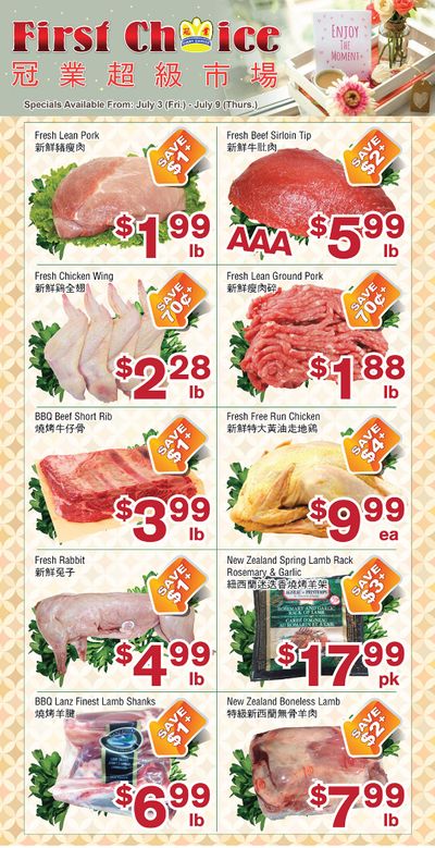 First Choice Supermarket Flyer July 3 to 9