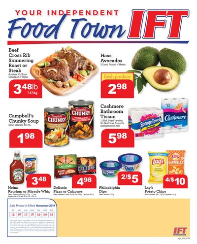 IFT Independent Food Town Flyer November 15 to 21