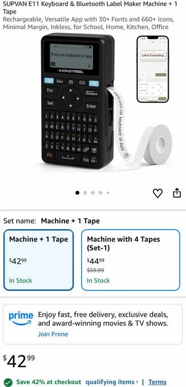 Amazon.ca: Keyboard & Bluetooth Label Maker Machine $25