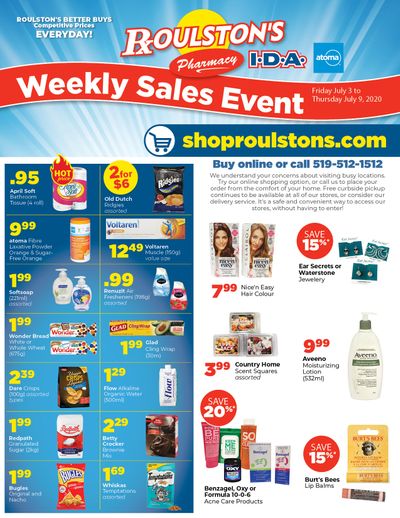 Roulston's Pharmacy Flyer July 3 to 9