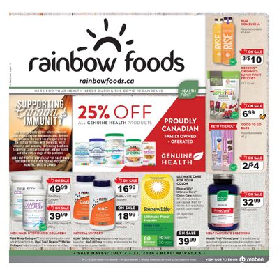 Rainbow Foods Health First Flyer July 2 to 31