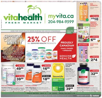 Vita Health Fresh Market Flyer July 3 to 19