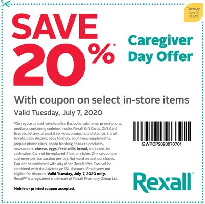 Rexall Drugstore Canada Coupons: Save 20% off!