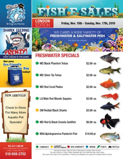 Big Al's (London) Weekend Specials November 15 to 17