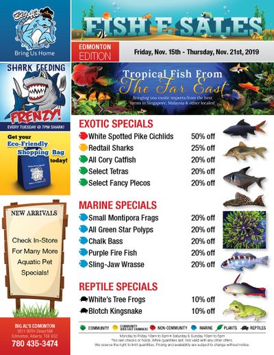 Big Al's (Edmonton) Weekly Specials November 15 to 21 Big Al's (Edmonton) Weekly Specials November 15 to 21