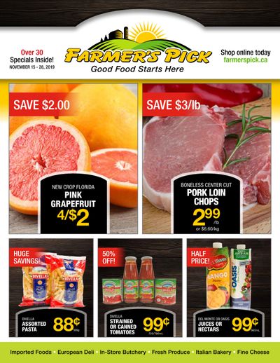 Farmer's Pick Flyer November 15 to 28