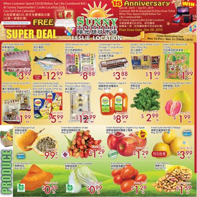 Sunny Supermarket (Leslie) Flyer November 15 to 21