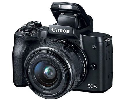 Canon EOS M50 Mirrorless Camera Kit with 15-45mm lens(Black) For At Amazon Canada