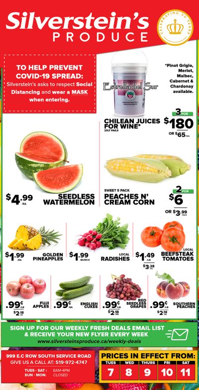 Silverstein's Produce Flyer July 7 to 11