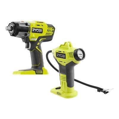 RYOBI 18V ONE+ Cordless Combo Kit with 3-Speed 1/2 -inch Impact Wrench and Power Inflator On Sale for $158.00 at The Home Depot Canada