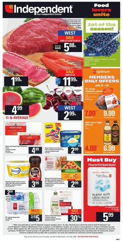Independent Grocer (West) Flyer July 9 to 15