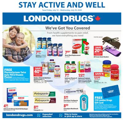 London Drugs Stay Active and Well Flyer July 10 to 29
