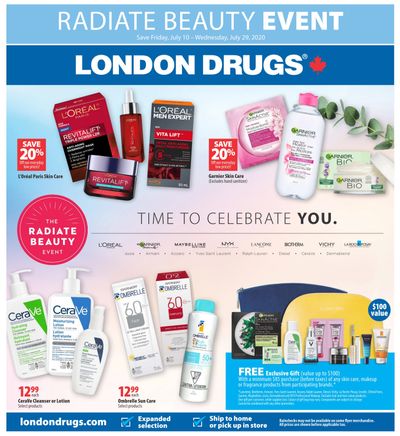 London Drugs Radiate Beauty Event Flyer July 10 to 29