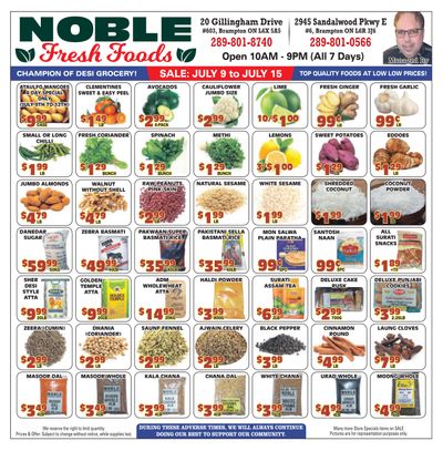 Noble Fresh Foods Flyer July 9 to 15