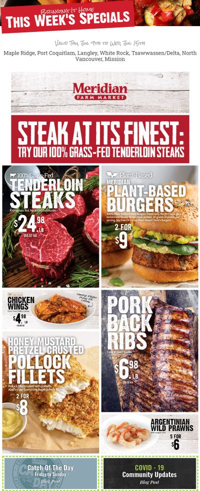 Meridian Meats and Seafood Flyer July 9 to 15
