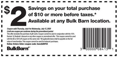Bulk Barn Canada Coupons: Save $2 - $10, Valid until July 15