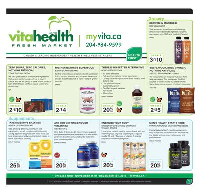 Vita Health Fresh Market Flyer November 15 to December 1