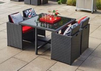 Patio Dining Set - Shanghai - Black/Red - 4 Places For $199.00 At Rona Canada