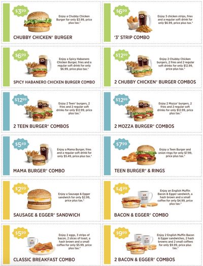 A&W Canada Coupons: Chubby Chicken Burgers for $3.99 + More Deals