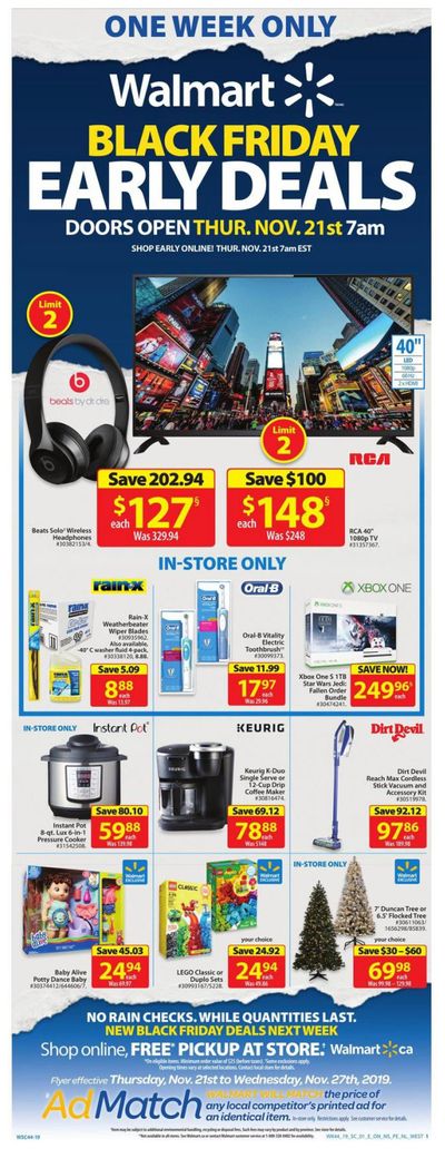 Walmart Early Black Friday Deals Flyer November 21 to 27