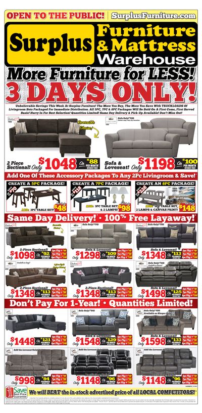 Surplus Furniture & Mattress Warehouse (St. John's) Flyer November 19 to 25