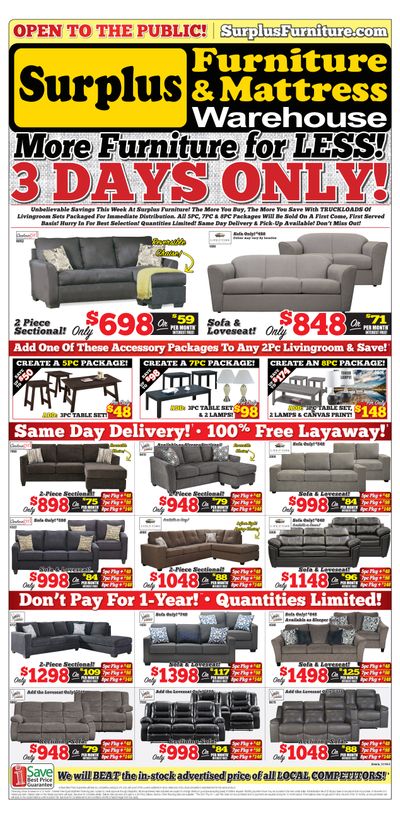 Surplus Furniture & Mattress Warehouse (Owen Sound) Flyer November 19 to 25