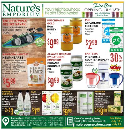 Nature's Emporium Flyer July 10 to 23