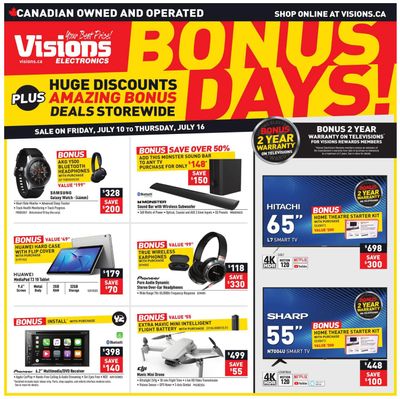 Visions Electronics Bonus Days Flyer July 10 to 16