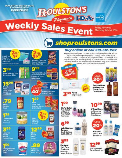 Roulston's Pharmacy Flyer July 10 to 16