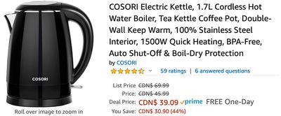 Amazon Canada Deals: Save 44% on COSORI Electric Kettle + 42% on Two Person Tent + More Offers