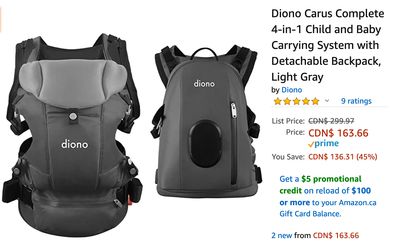 Amazon Canada Deals: Save 45% on Diono Carus Complete 4-in-1 Child and Baby Carrying System + 40% on Melissa & Doug Stack and Sort Board + More Offers