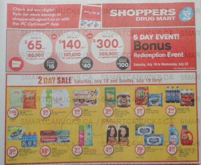 Shoppers Drug Mart Canada Flyer Sneak Peek: 5 Day Bonus Redemption Event!
