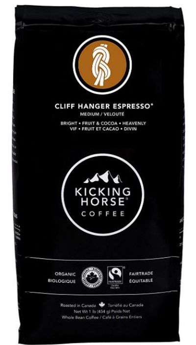Kicking Horse Coffee, Cliff Hanger Espresso, Medium Roast, Whole Bean, 1 lb - Certified Organic, Fairtrade, Kosher Coffee For $7.99 At Amazon Canada
