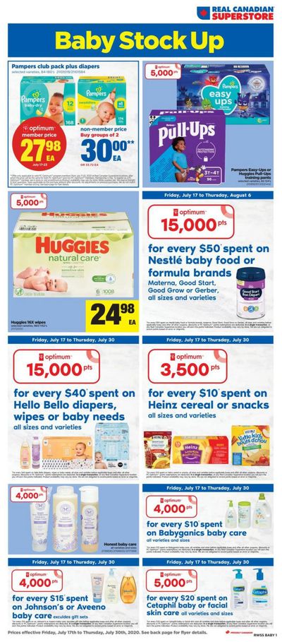 Real Canadian Superstore (West) Baby Stock Up Flyer July 17 to 30