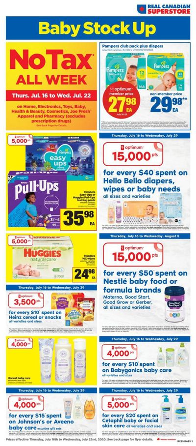 Real Canadian Superstore (ON) Baby Stock Up Flyer July 16 to 22