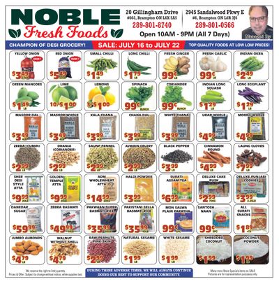 Noble Fresh Foods Flyer July 16 to 22