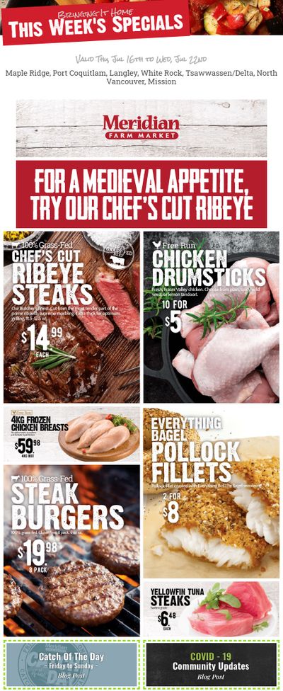 Meridian Meats and Seafood Flyer July 16 to 22