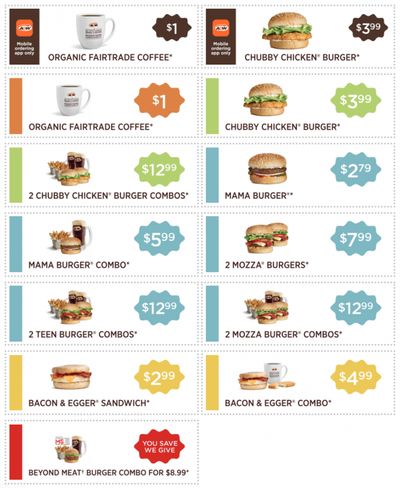 A&W Canada Coupons: Organic Fairtrade Coffee for $1 + Chubby Chicken Burger for $3.99 + More Coupons