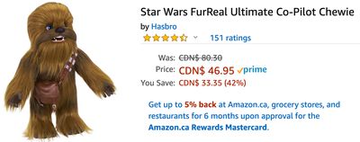 Amazon Canada Deals: Save 42% on Star Wars FurReal Ultimate Co-Pilot Chewie + 23% on Fire 7 Kids Edition Tablet, 7″ Display, 16 GB + More Offers