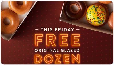 Krispy Kreme Canada Offers: Today Only, FREE Original Glazed Dozen Doughnuts when you Buy Any Dozen!
