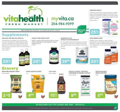Vita Health Fresh Market Flyer July 17 to August 2