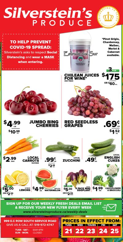 Silverstein's Produce Flyer July 21 to 25