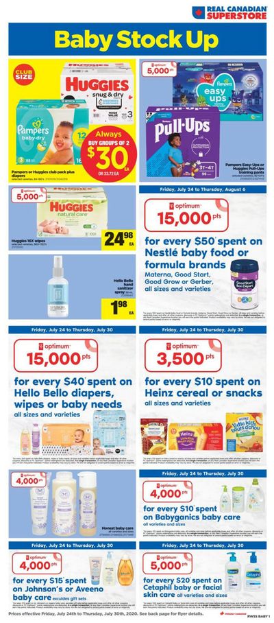 Real Canadian Superstore (West) Baby Stock Up Flyer July 24 to 30