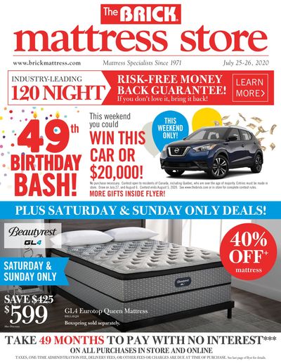 The Brick Mattress Store Flyer July 23 to August 5