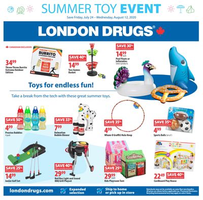 London Drugs Summer Toy Event Flyer July 24 to August 12